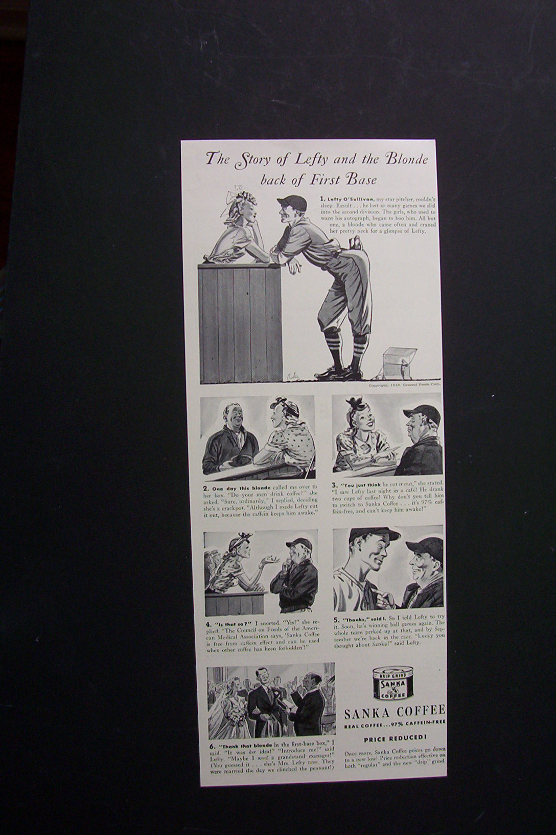 1940 Sanka Coffee with Story of Lefty & the Blonde