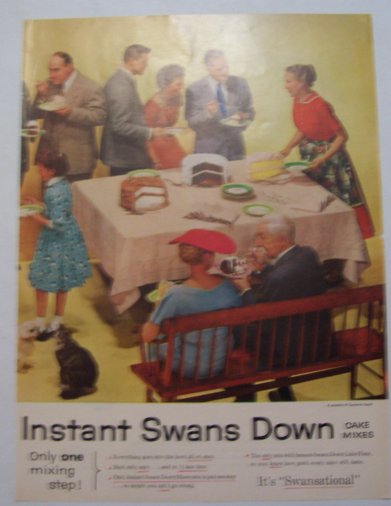 1955  Instant  Swans  Down  Cake  Mix