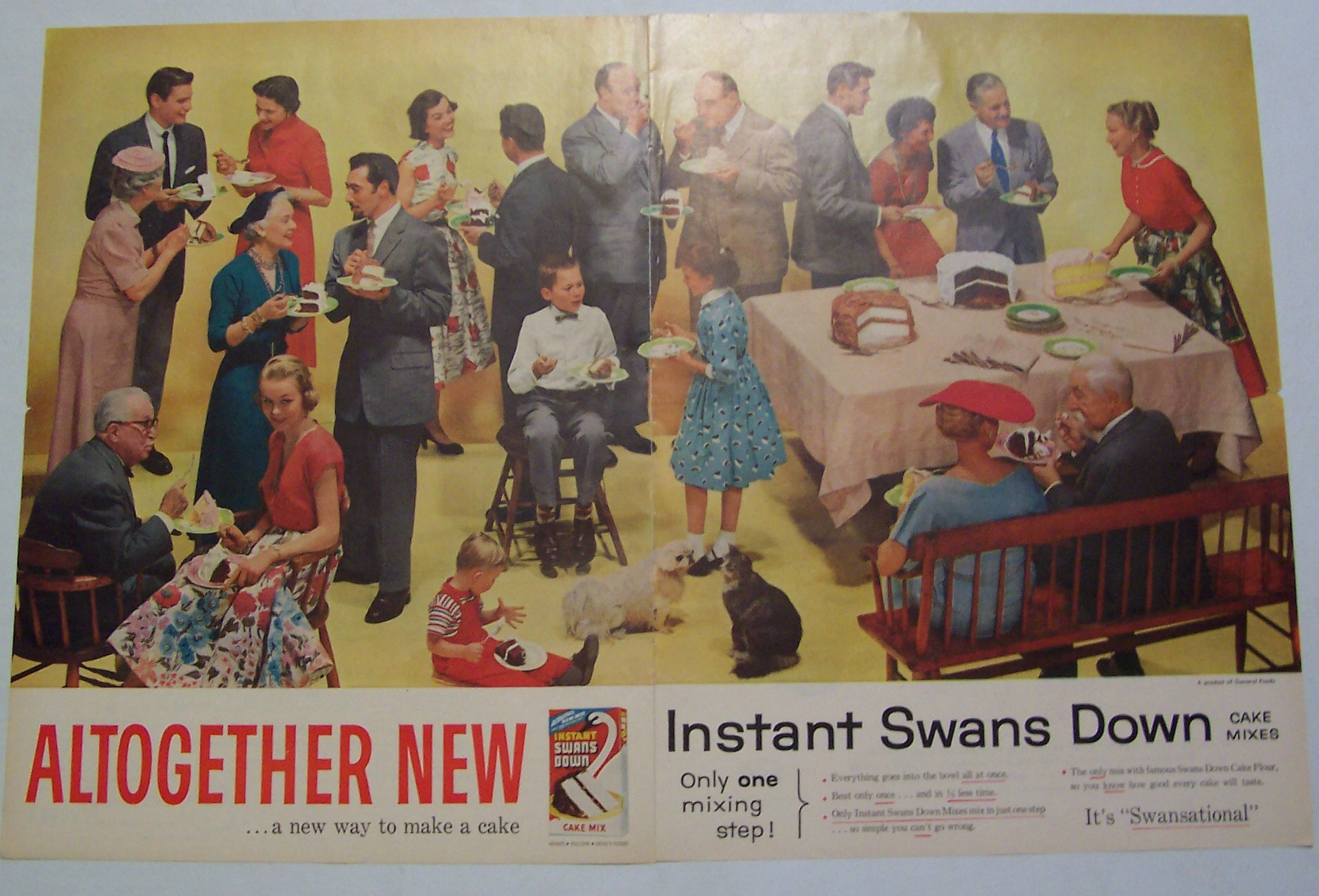 1955  Instant  Swans  Down  Cake  Mix