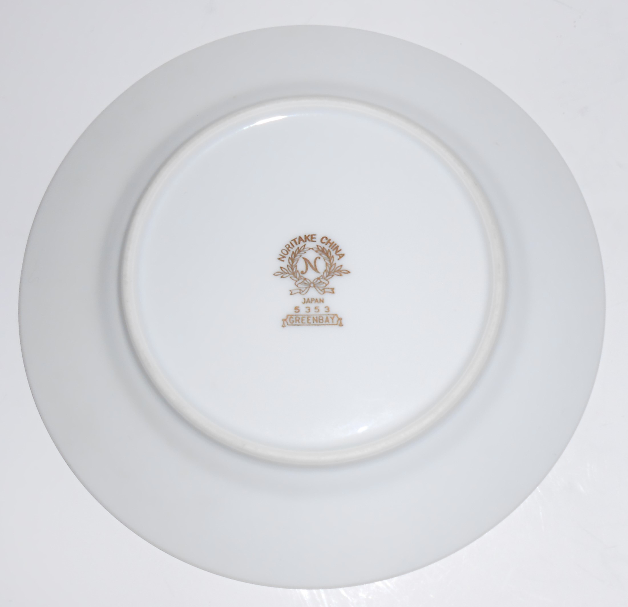 Noritake Porcelain China Greenbay W/Gold Bread Plate
