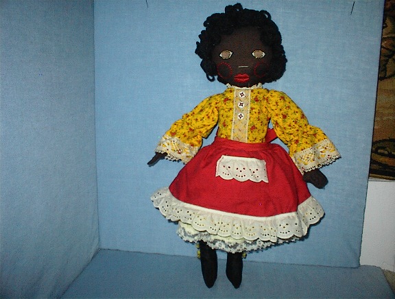 Black Doll Handmade 21 1/2 Inch Vintage Female