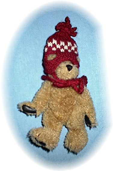 Boyds Teddy Bear In Red Wool Hat 6 Inches