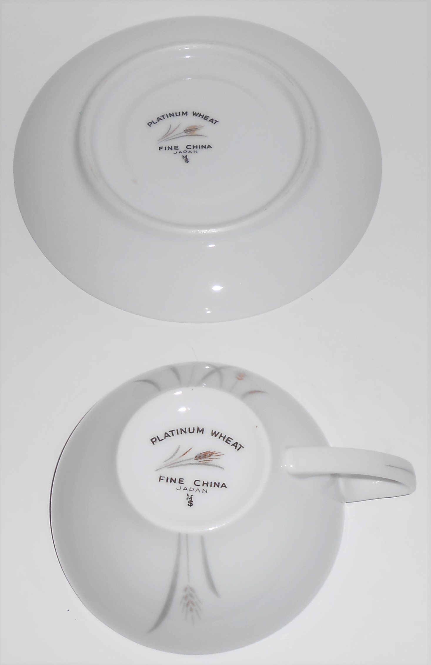 Fine China of Japan Platinum Wheat Cup & Saucer Set