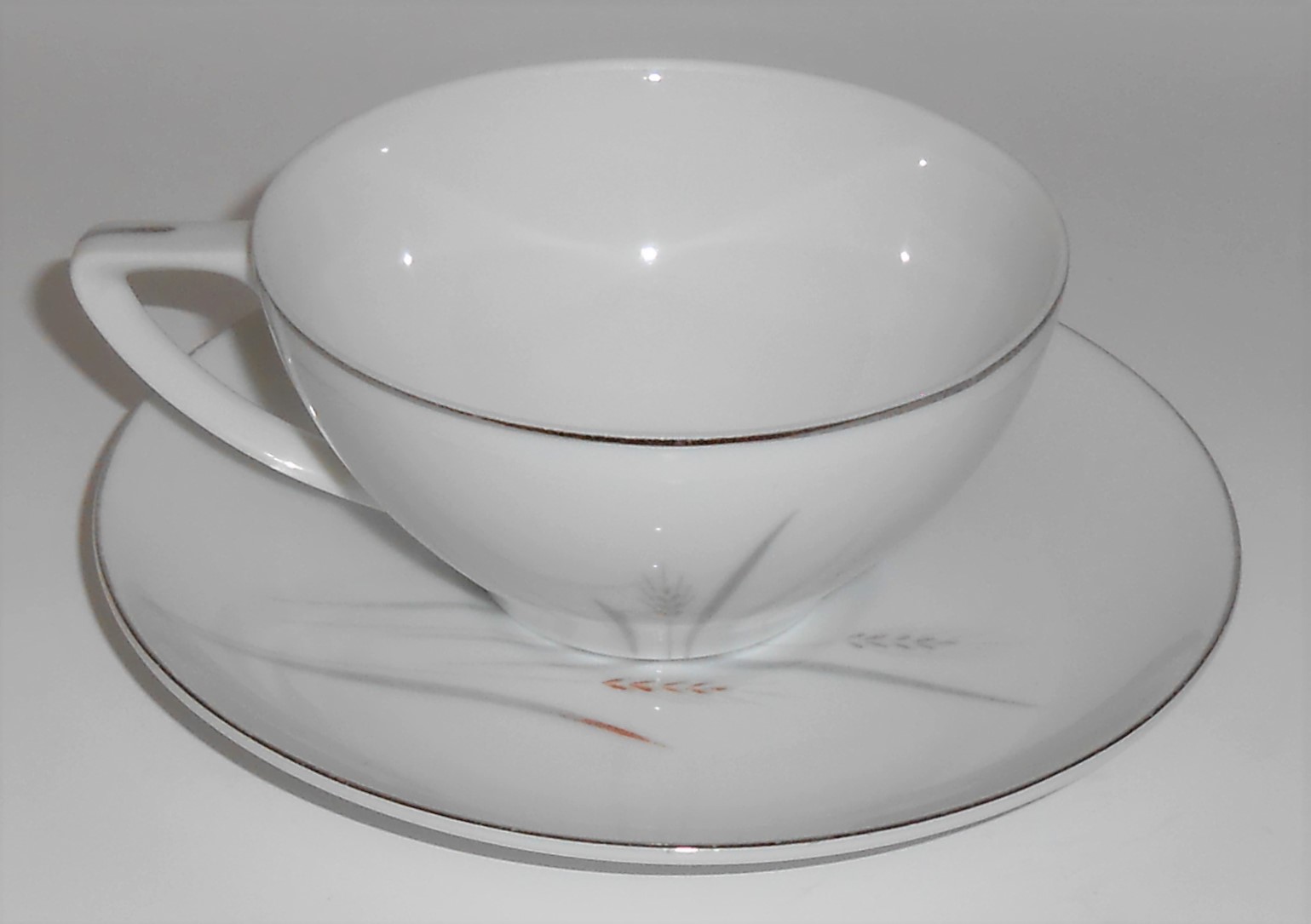 Fine China of Japan Platinum Wheat Cup & Saucer Set