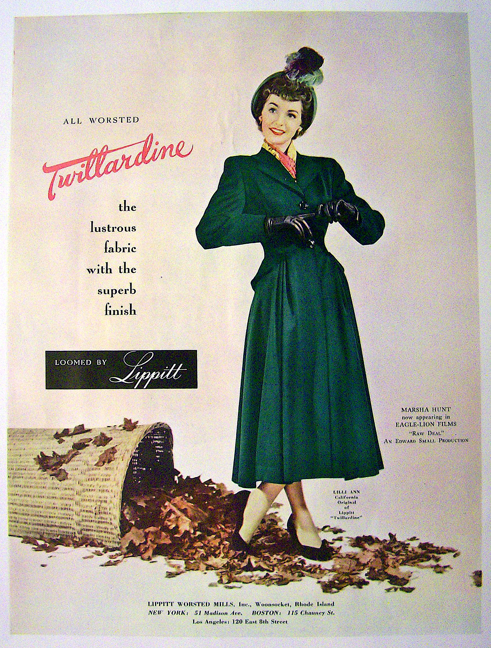 1948 Lippitt Twillardine Fabric w/Marsha Hunt-Raw Deal