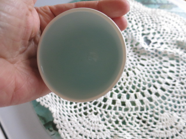 Mid Century Double Egg Cup with Lily Flower Japan