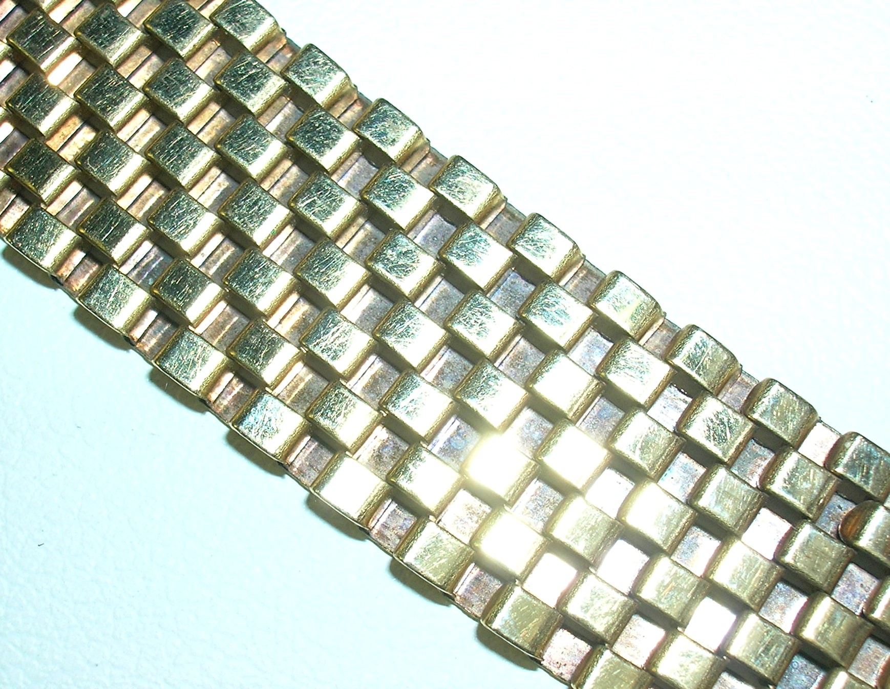 Lustern 12K GF Mesh Necklace Aqua Crystal Flower Slide