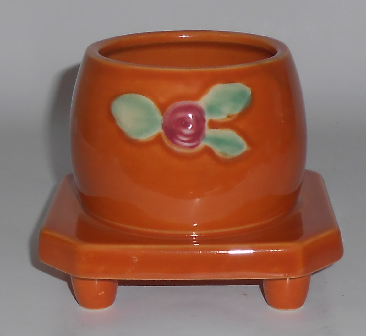 Coors Pottery Rosebud Orange Honeypot Robert Schneider