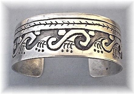 Navajo Waves Sterling Silver Cuff USA