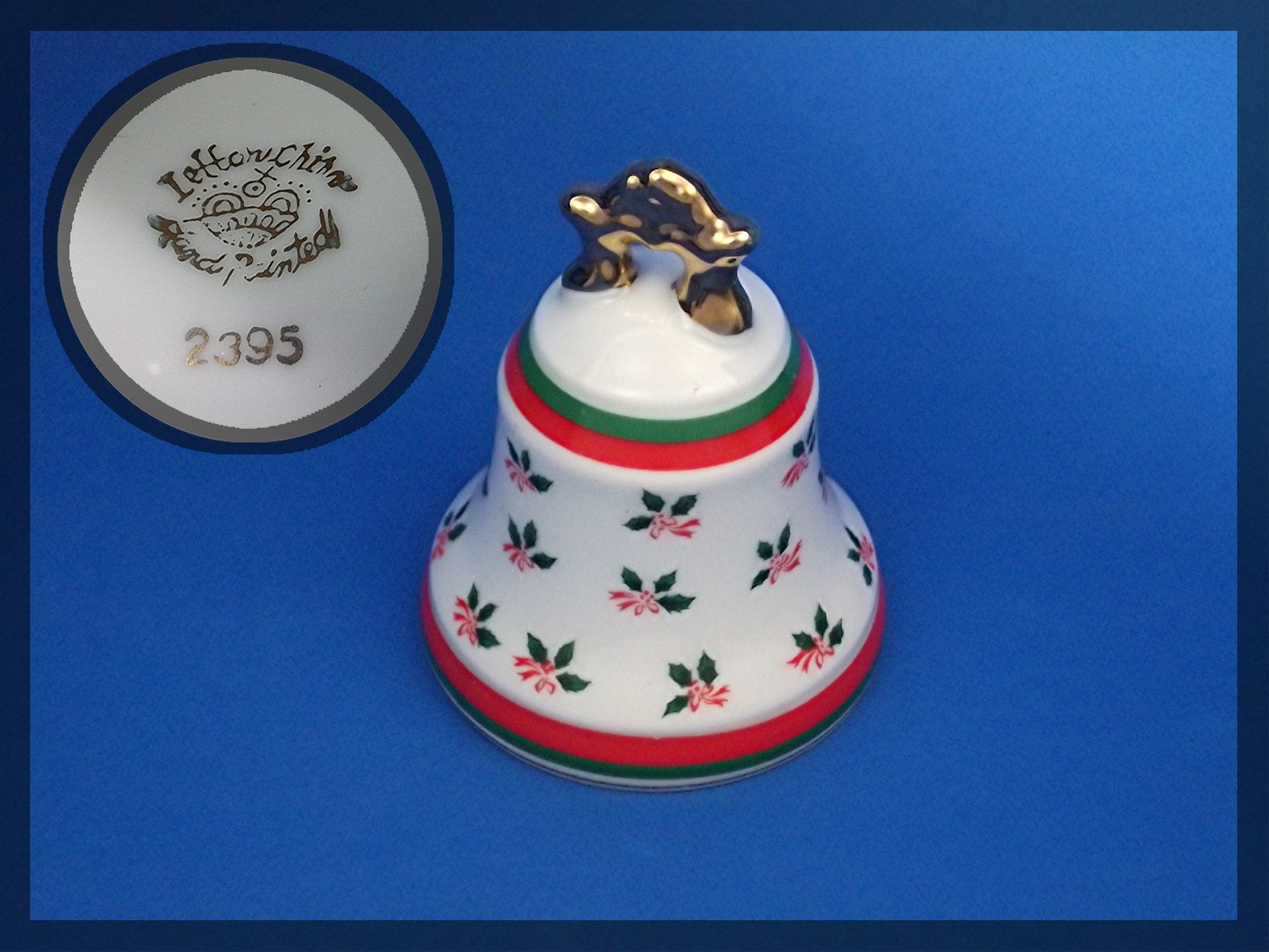 Lefton China Christmas Holly Bell
