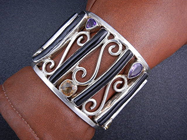 Charles Albert Coral Amethyst Citrine Sterling Silver C