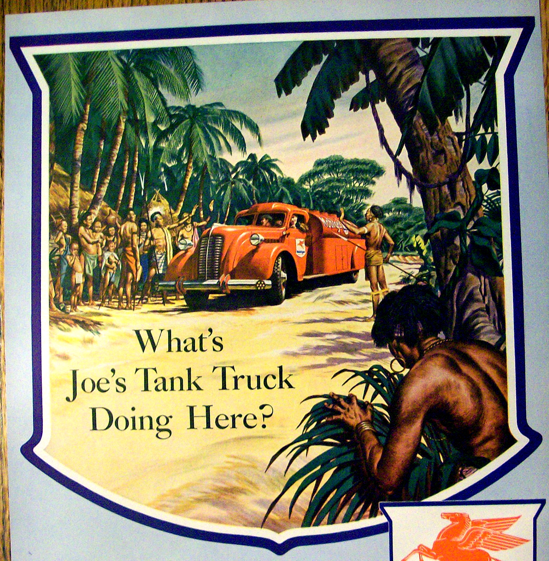 1943 Mobil Gas with Two Men in a Tank Truck