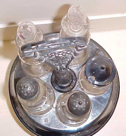 Aurora Cruet Canister Set Ornate 1800s Quadruple