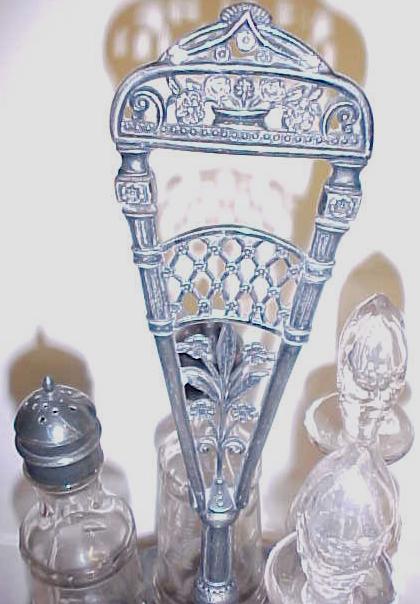 Aurora Cruet Canister Set Ornate 1800s Quadruple