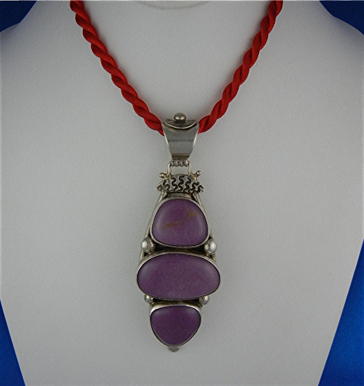 David Troutman  Damsonite Sterling Silver Pend