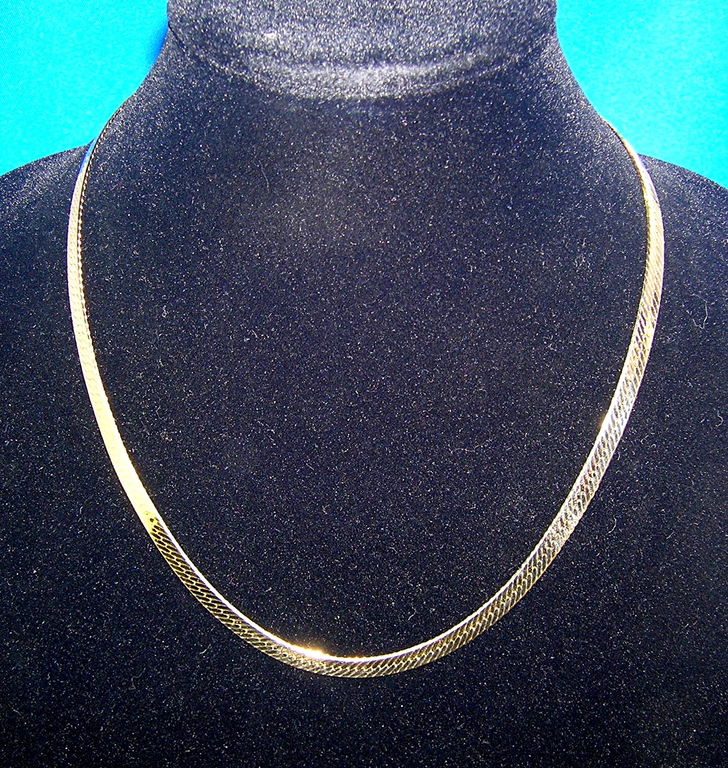 Necklace 20 Inch Gold Over Silver Herringbone