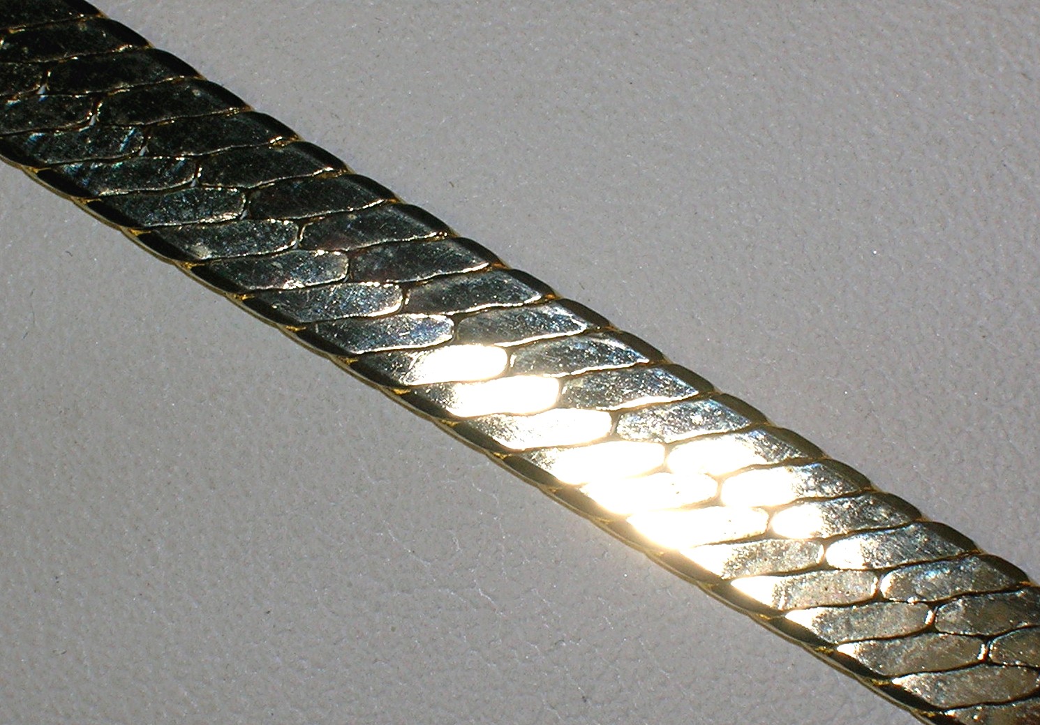 Necklace 20 Inch Gold Over Silver Herringbone