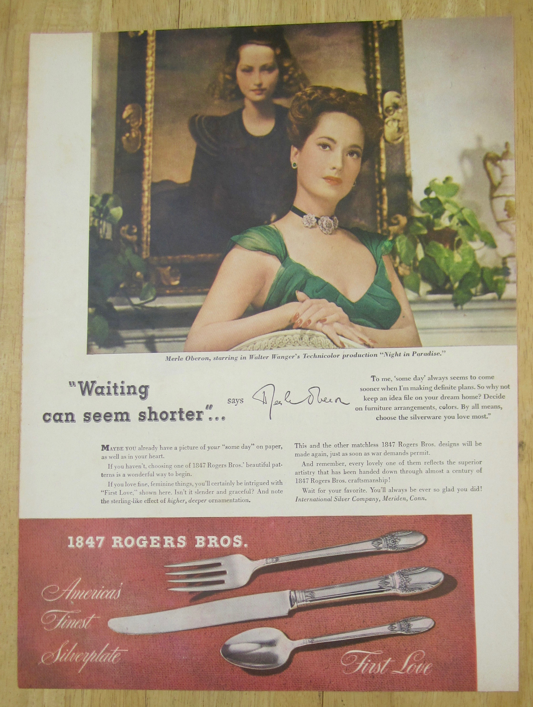 1945 1847 Rogers Bros. Silverplate with Merle Oberon