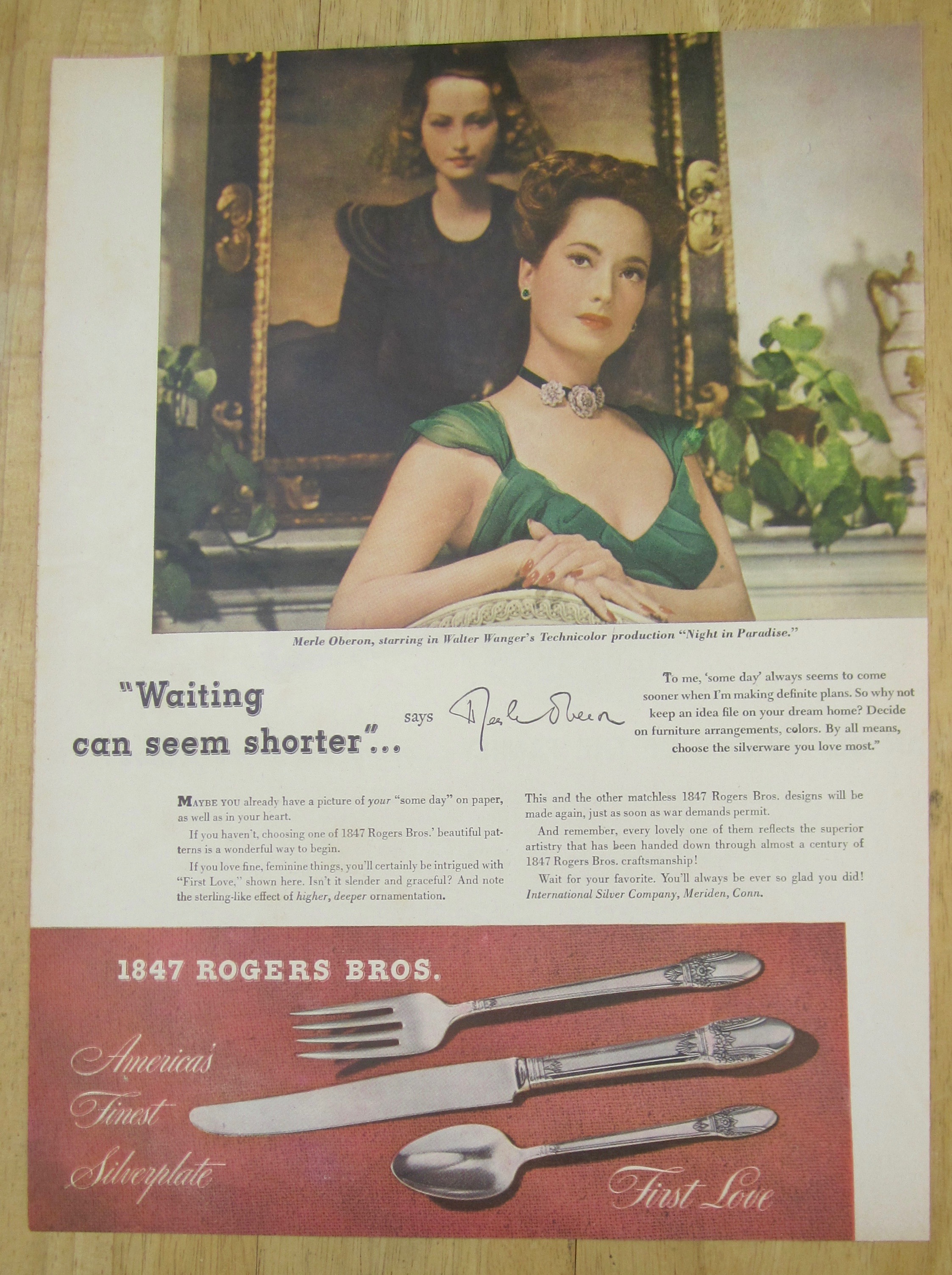 1945 1847 Rogers Bros. Silverplate with Merle Oberon
