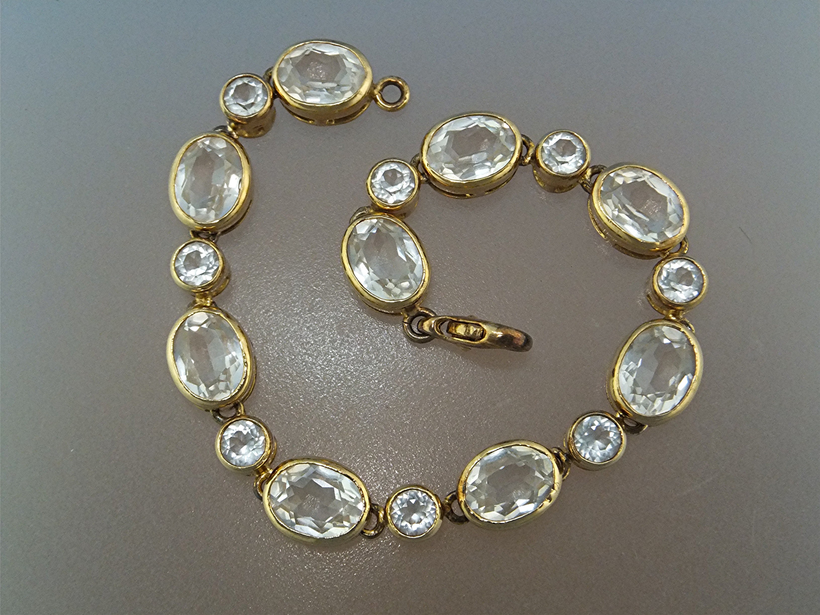 Bracelet Silver Crystal Gold Vermeil Tennis Bracelet