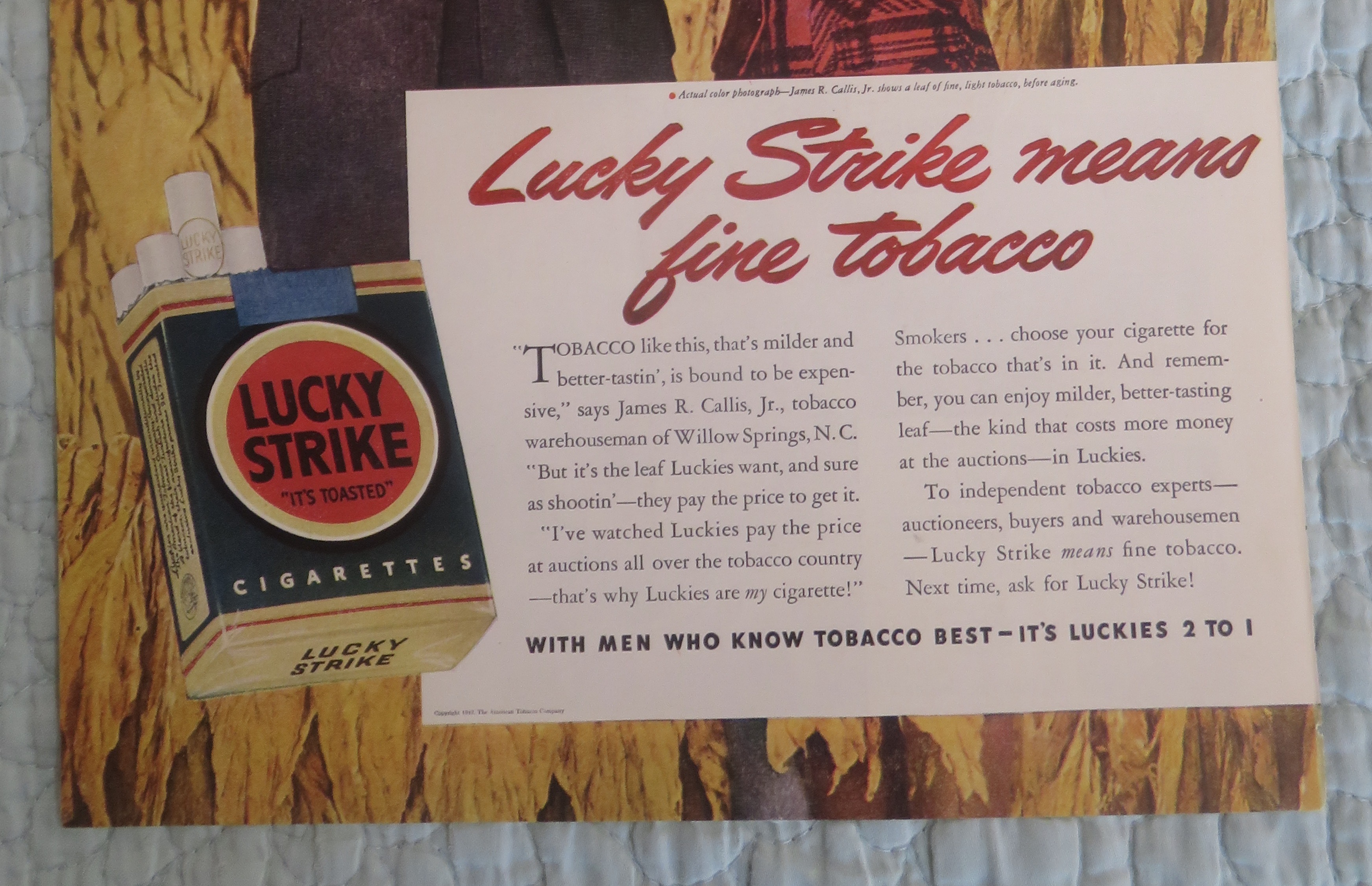 1942 Lucky Strike Cigarette with Man & Woman