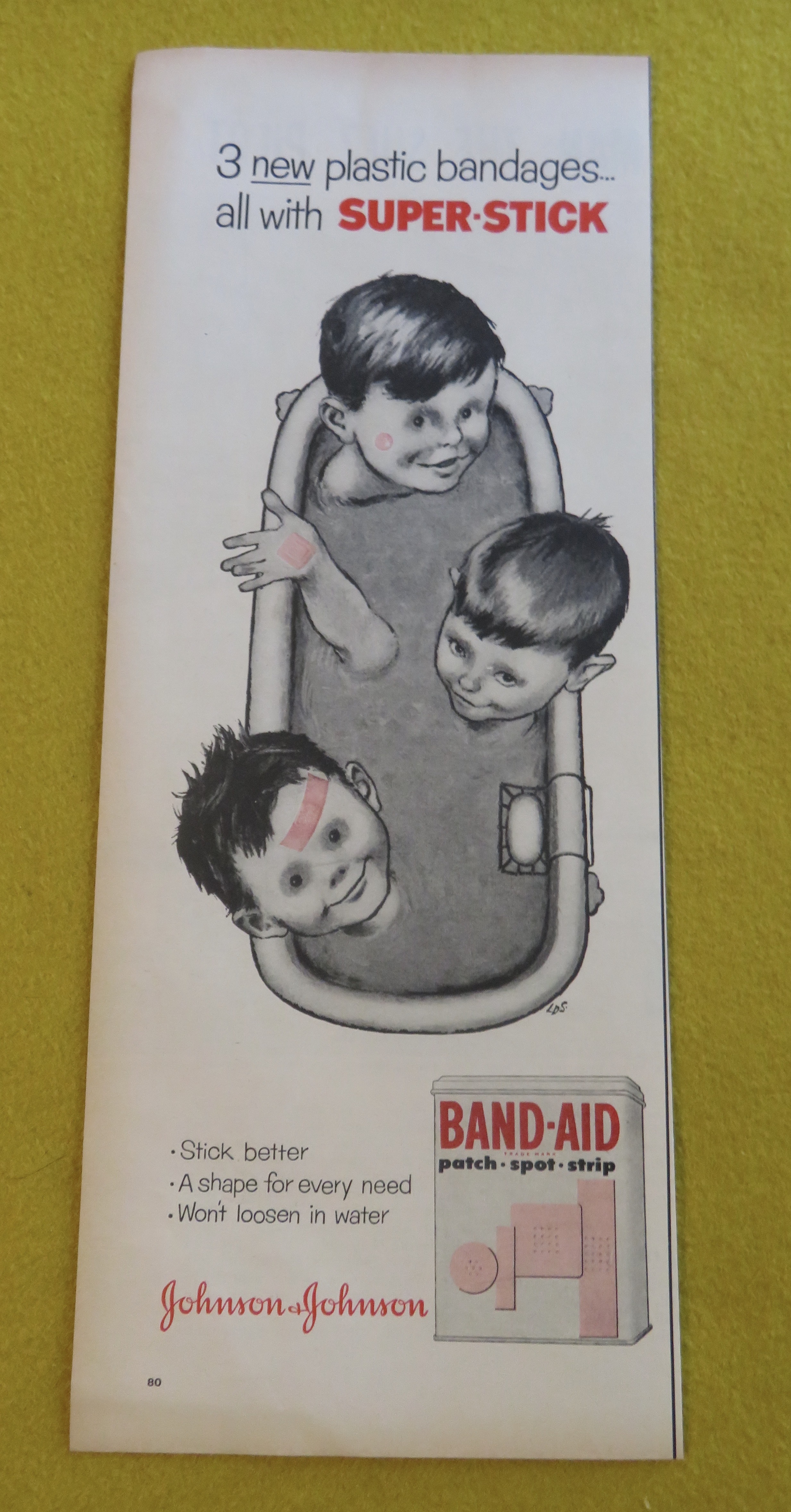 1956 Johnson & Johnson Band Aid with Kids In Tub
