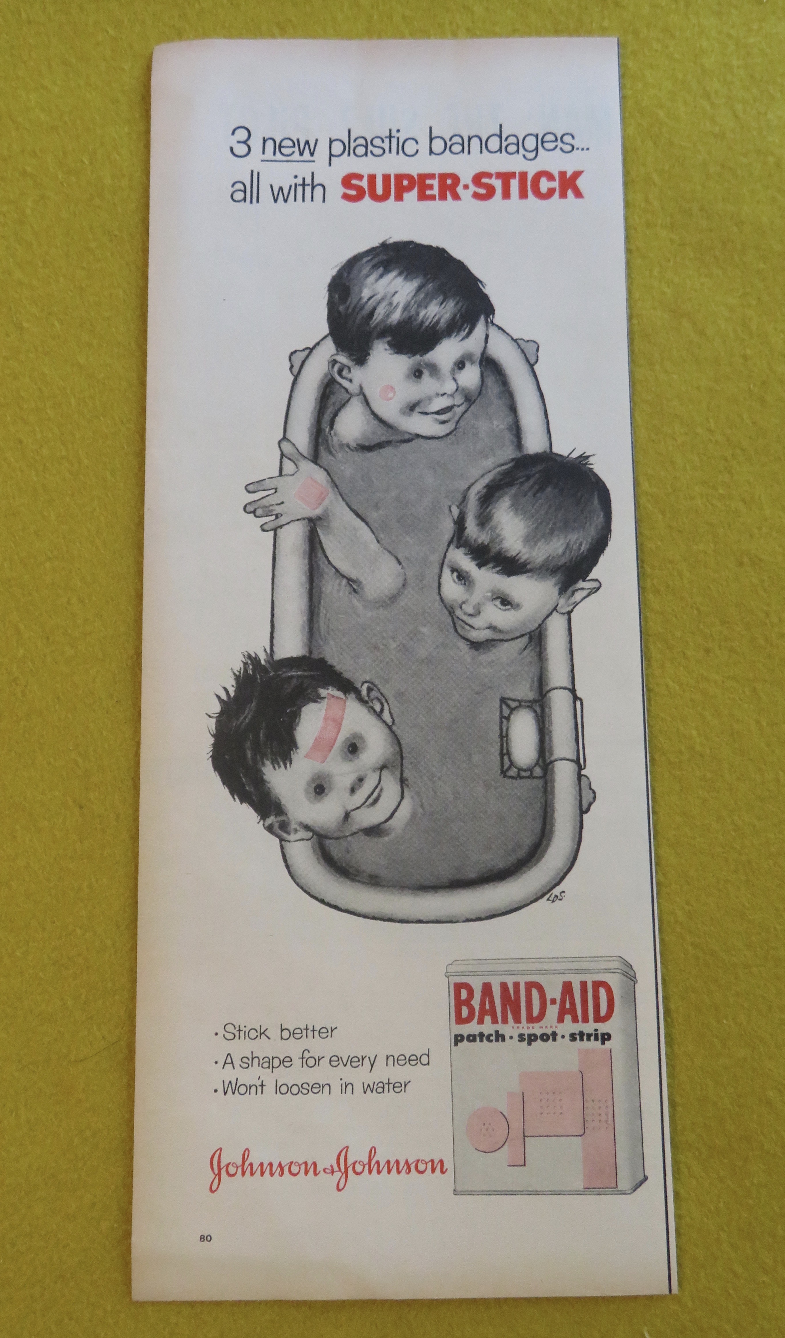 1956 Johnson & Johnson Band Aid with Kids In Tub