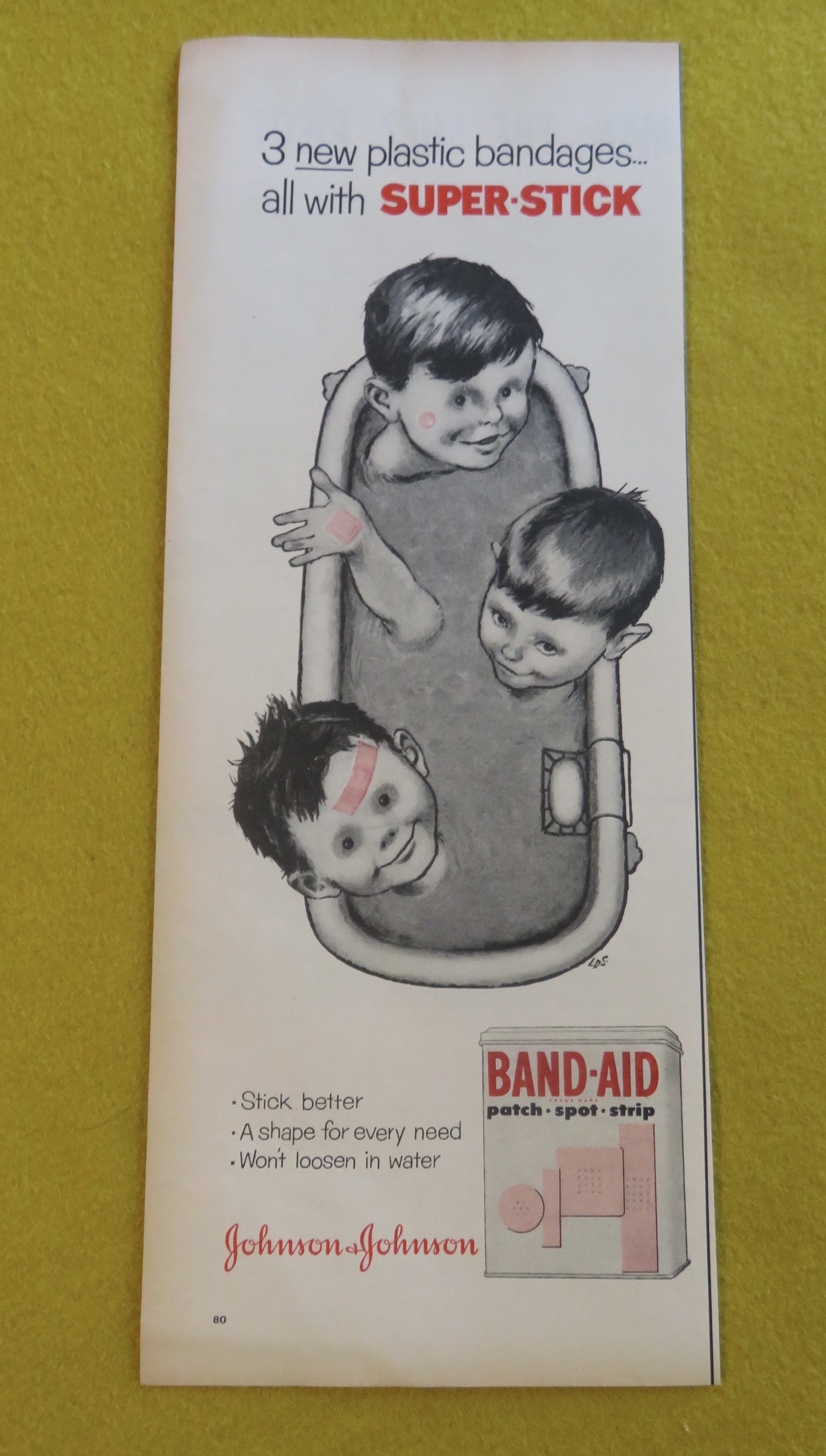1956 Johnson & Johnson Band Aid with Kids In Tub