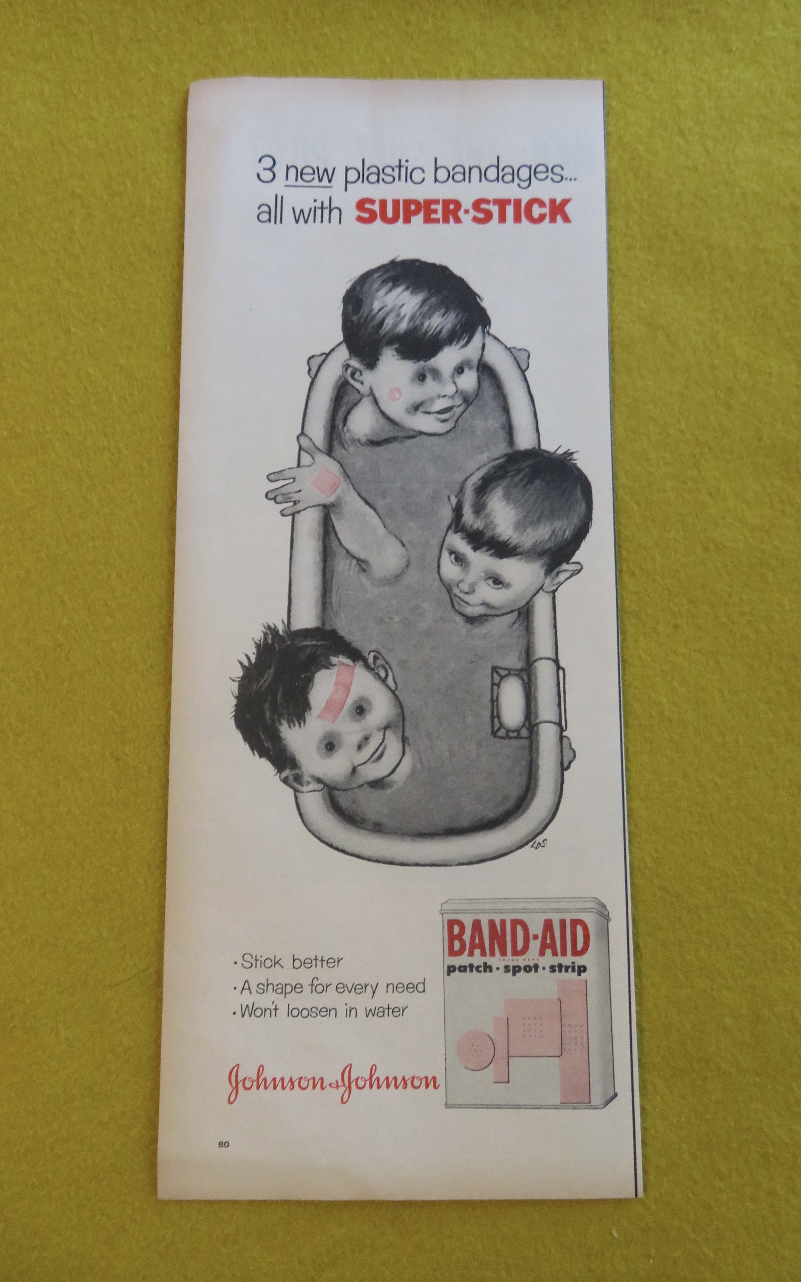 1956 Johnson & Johnson Band Aid with Kids In Tub
