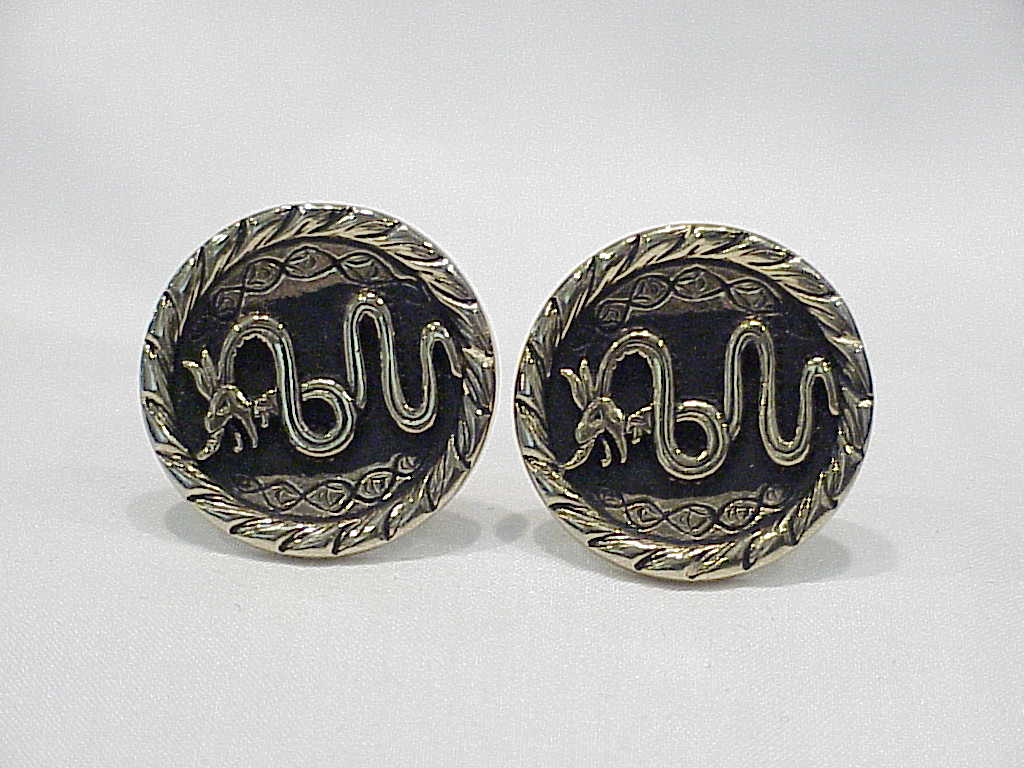 Vintage Swank Gold Tone Cufflinks With Dragons