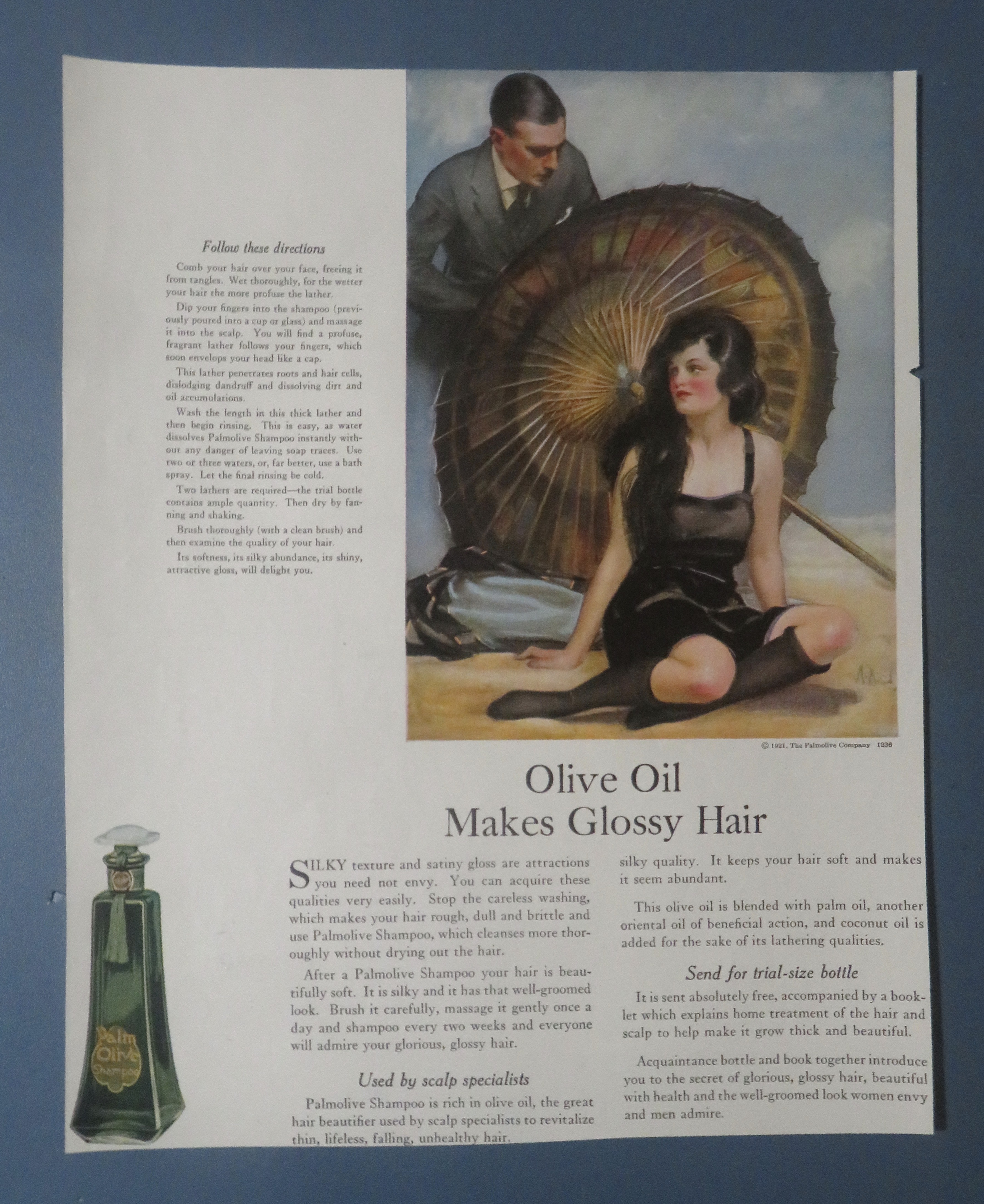 1921 Palmolive Shampoo with Man Looking At A Woman