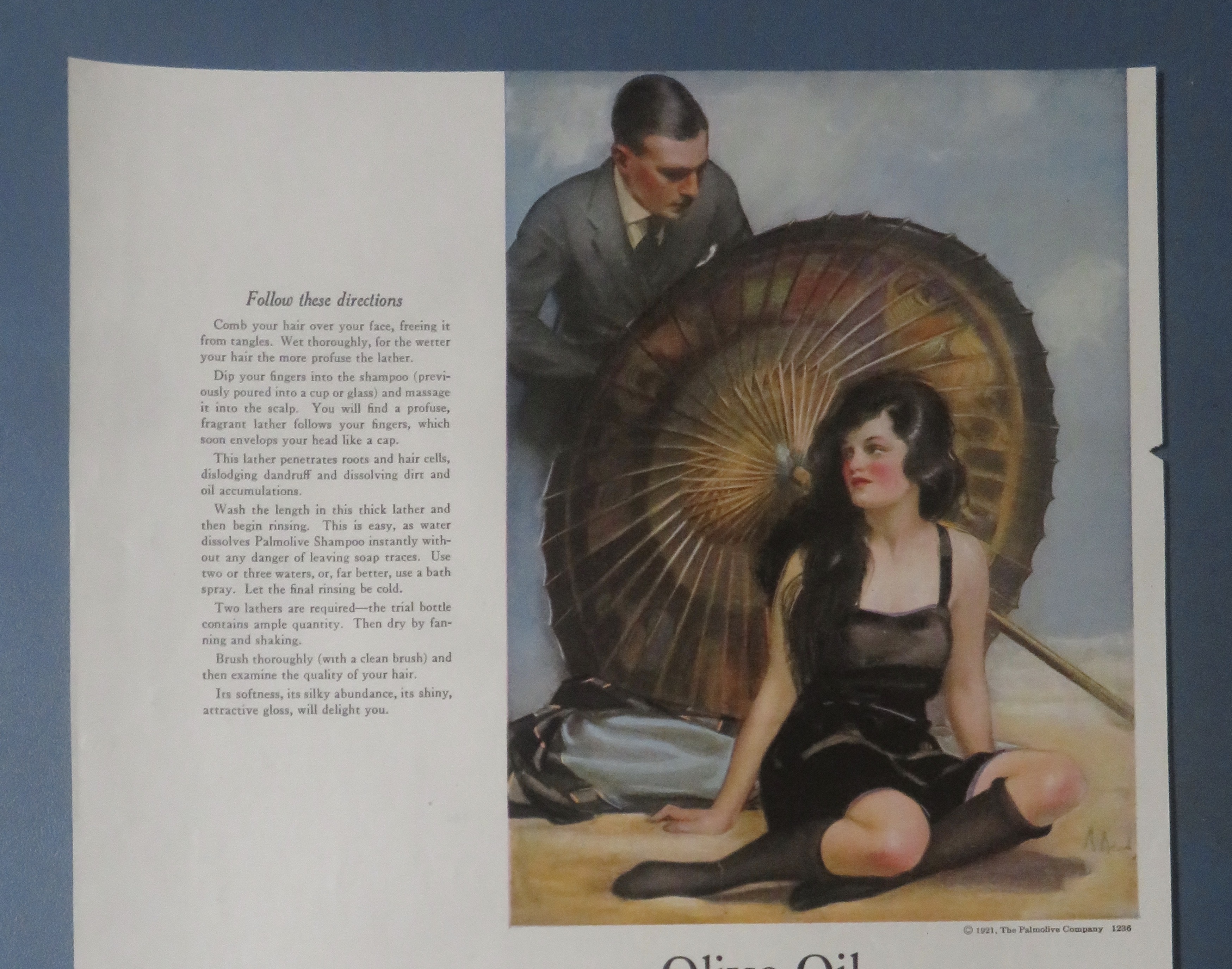 1921 Palmolive Shampoo with Man Looking At A Woman