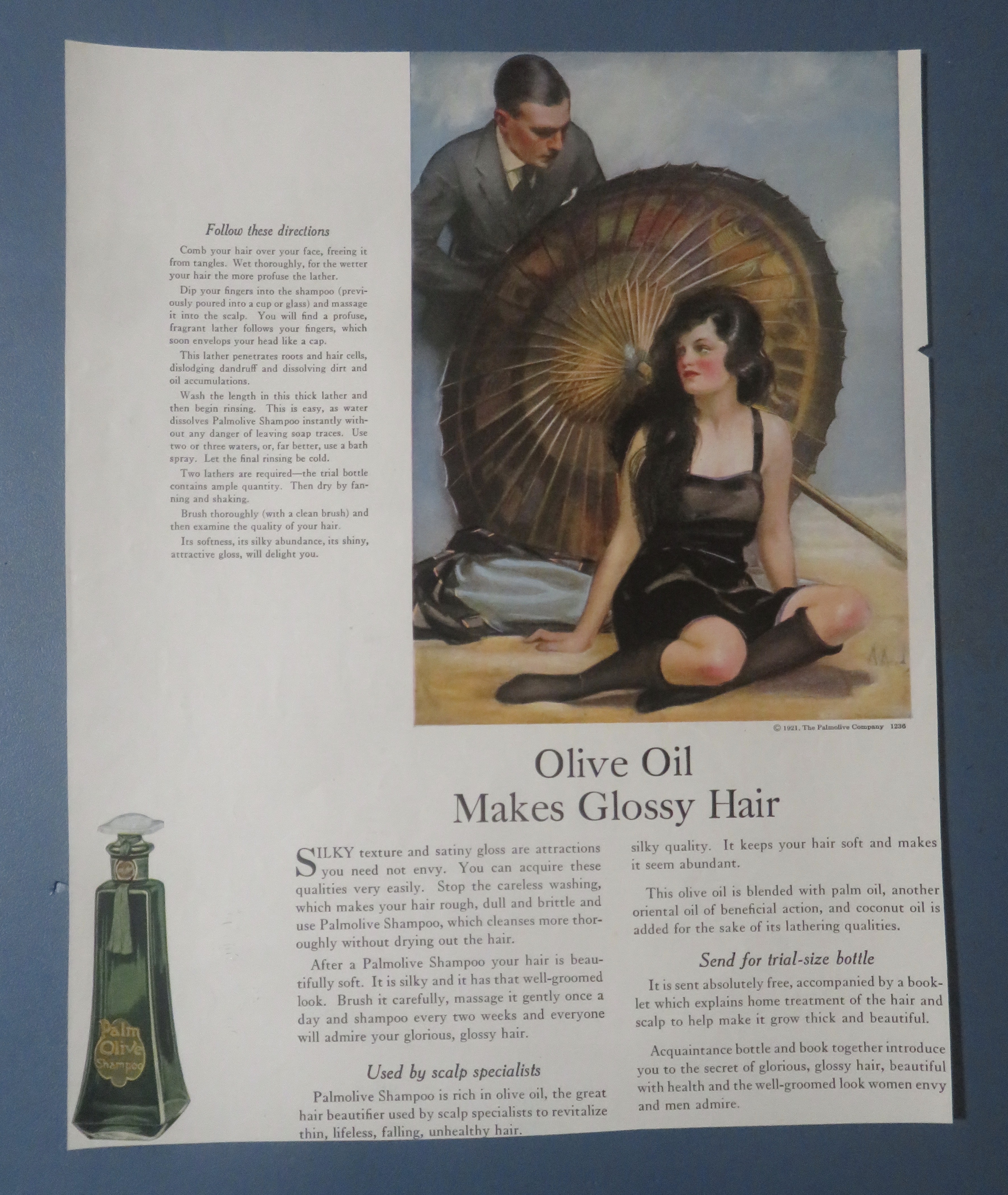 1921 Palmolive Shampoo with Man Looking At A Woman