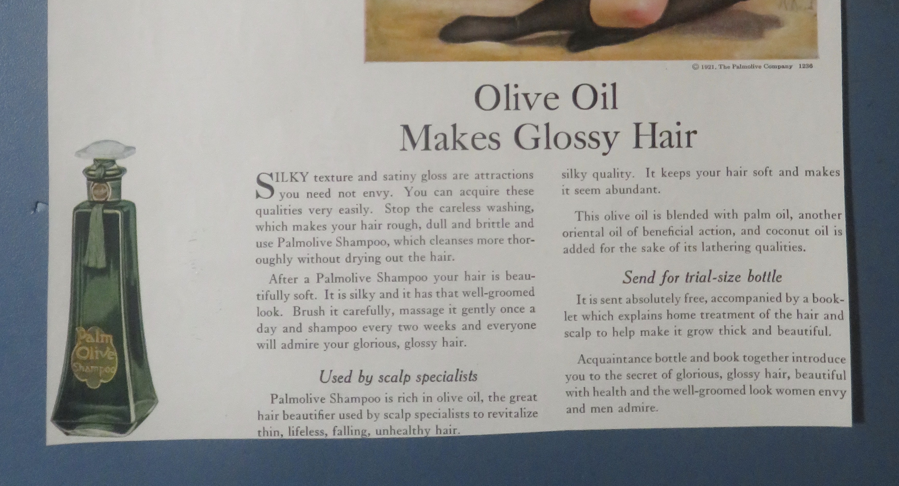 1921 Palmolive Shampoo with Man Looking At A Woman
