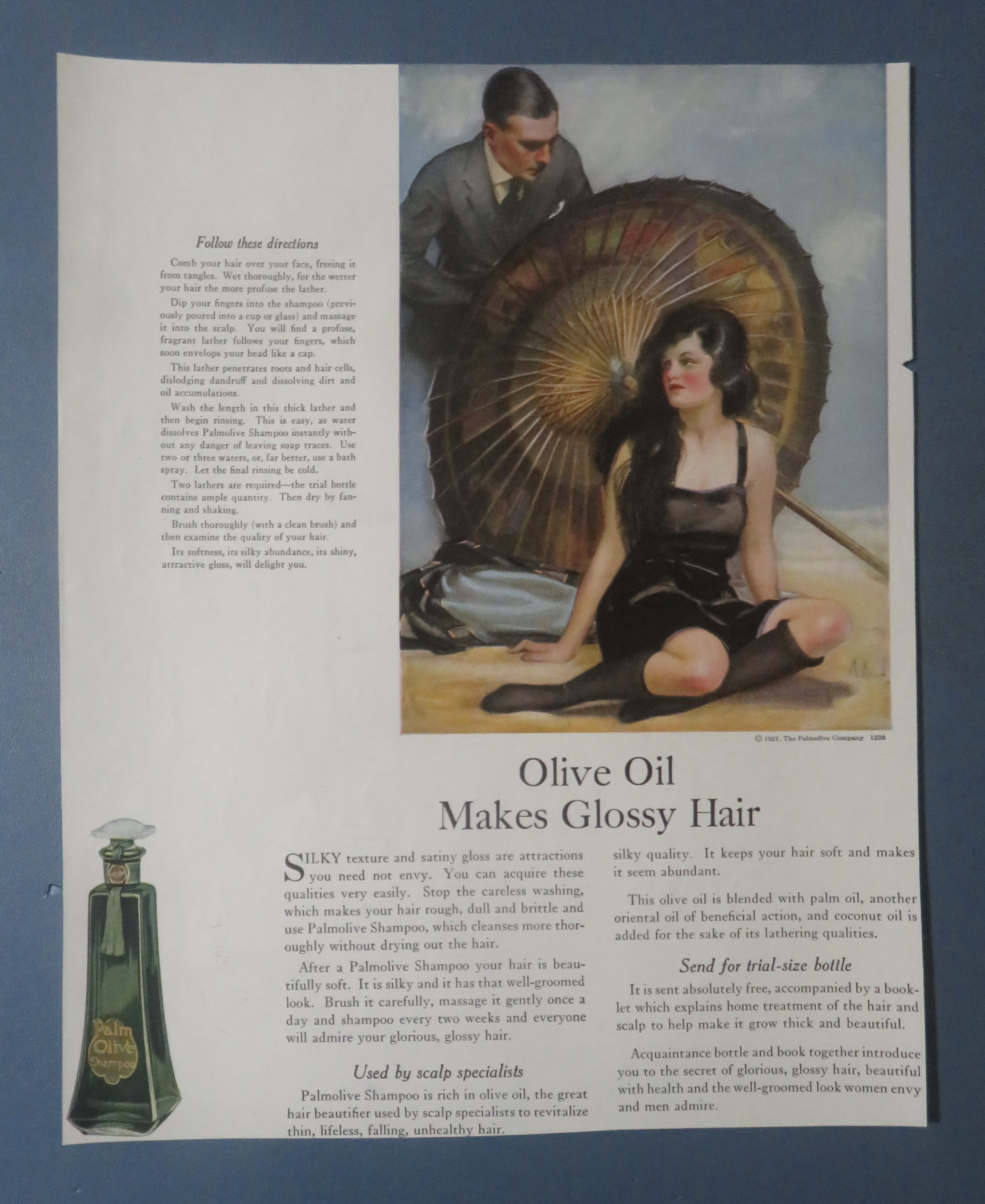 1921 Palmolive Shampoo with Man Looking At A Woman
