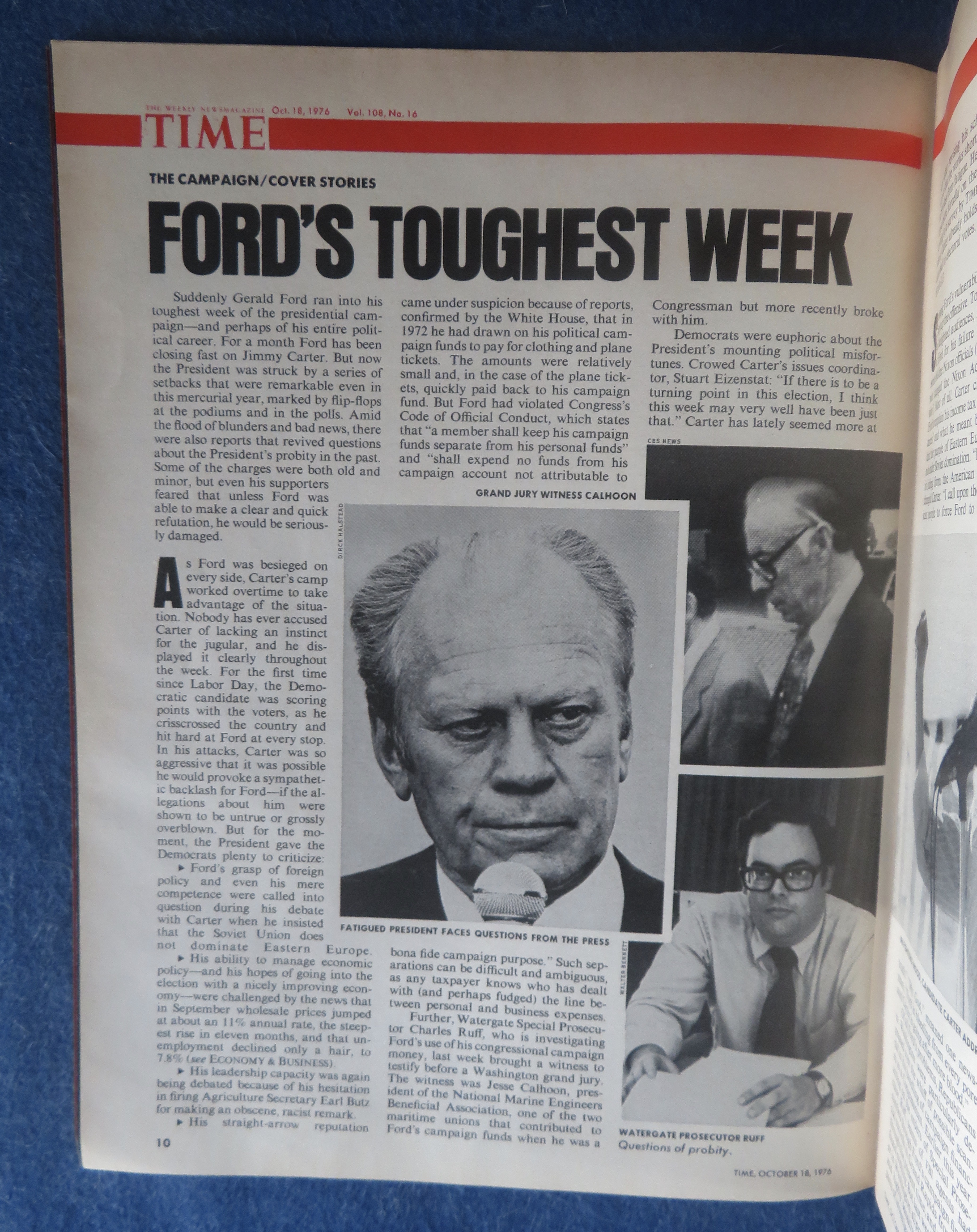 Time Magazine October 18, 1976 Ford's Setback