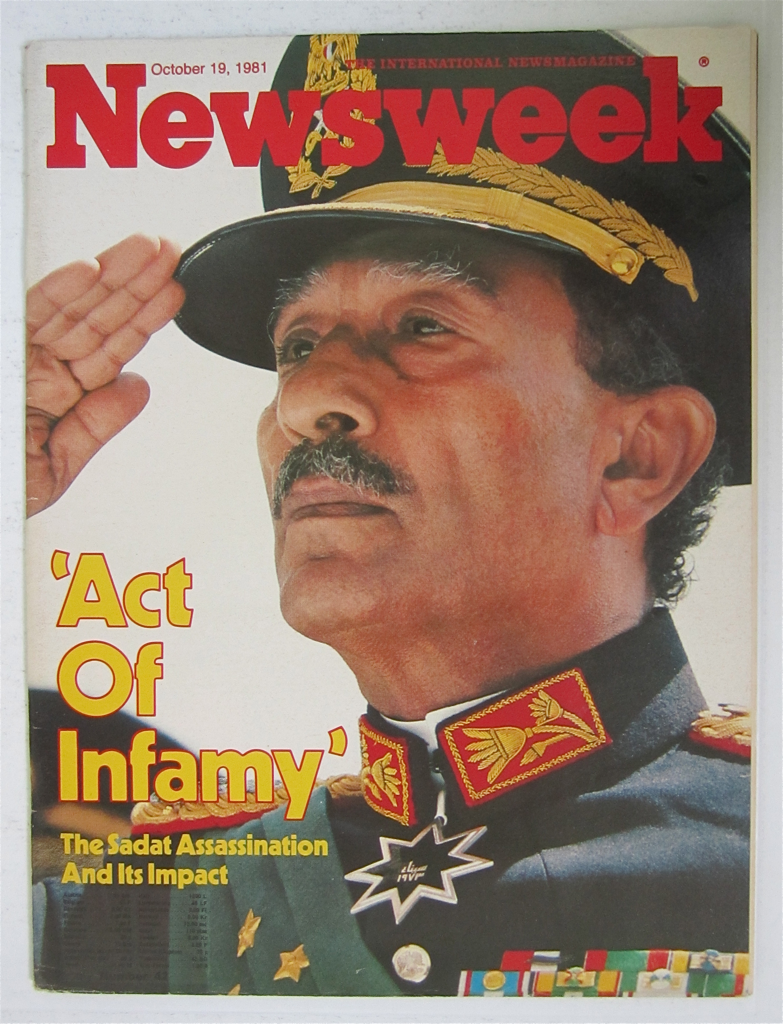 Newsweek Magazine-October 19, 1981-Sadat Assassination