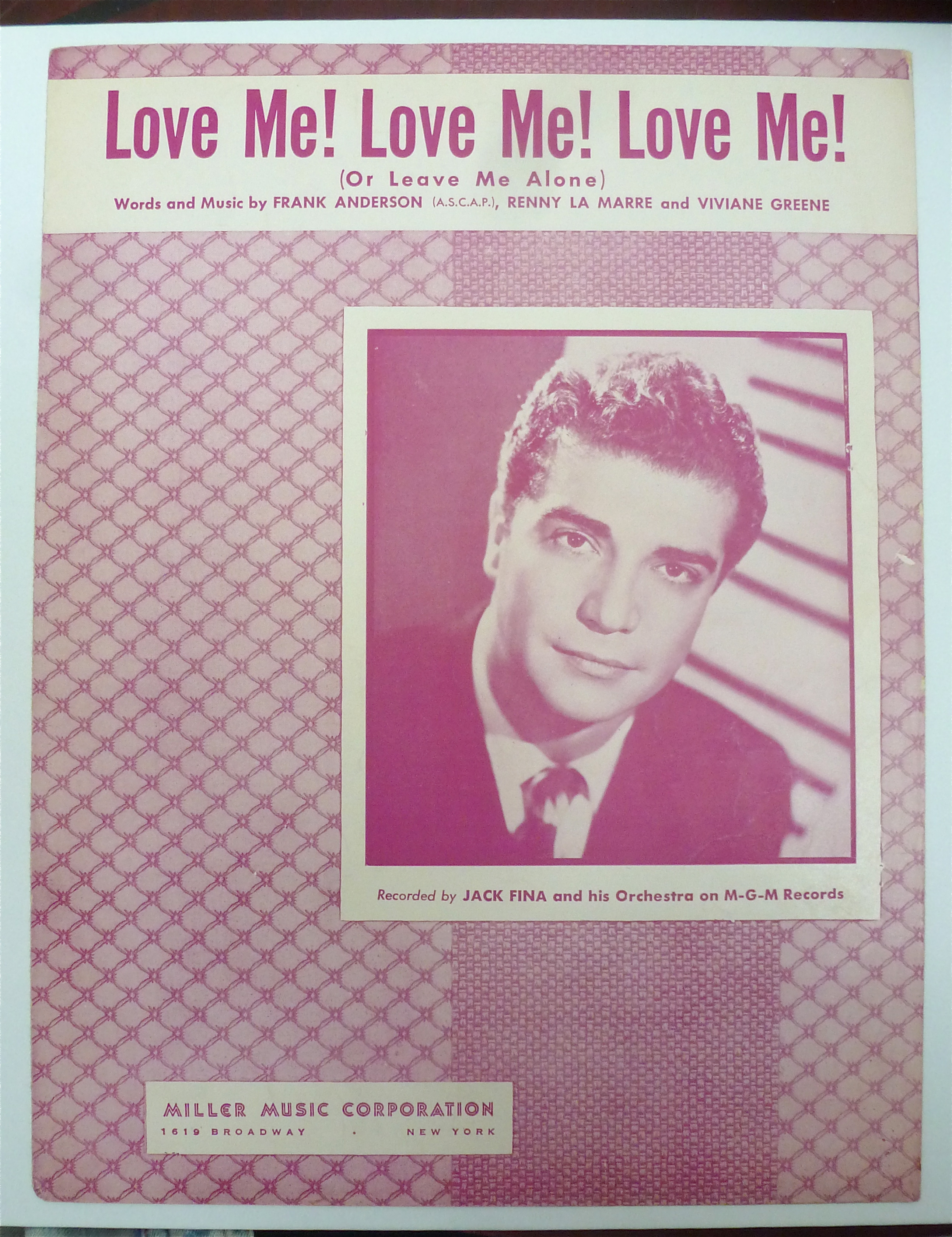 Sheet Music For 1949 Love Me! Love Me! Love Me!