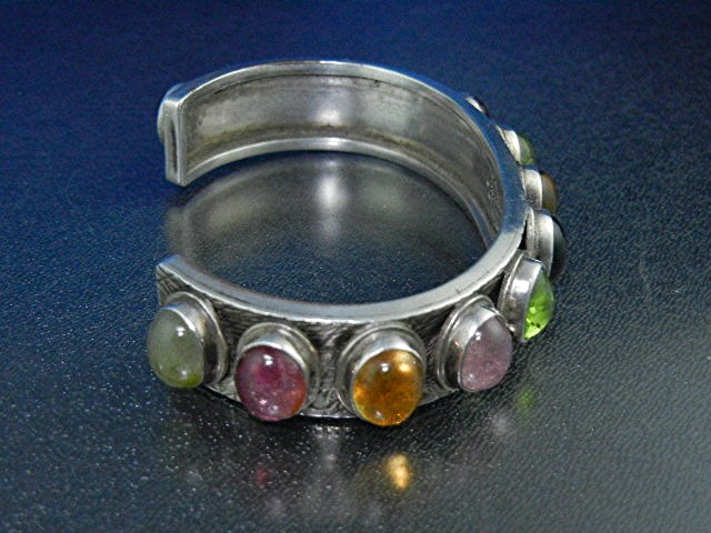 David Troutman Sterling Silver Peridot Citrine Tourmali