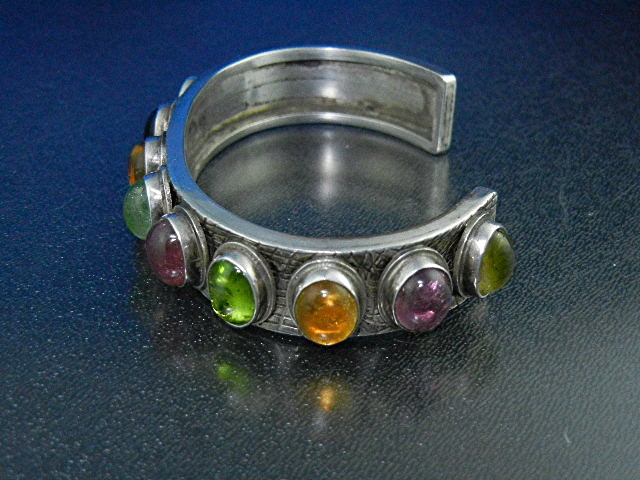 David Troutman Sterling Silver Peridot Citrine Tourmali