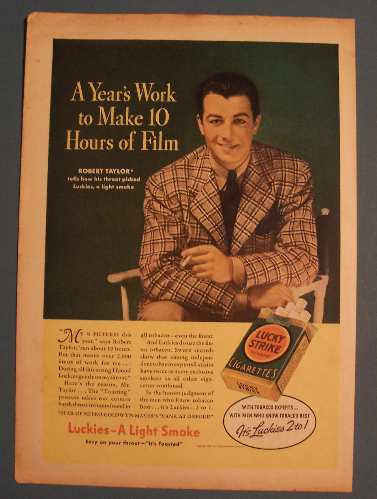 1937 Lucky Strike Cigarettes with Robert Taylor