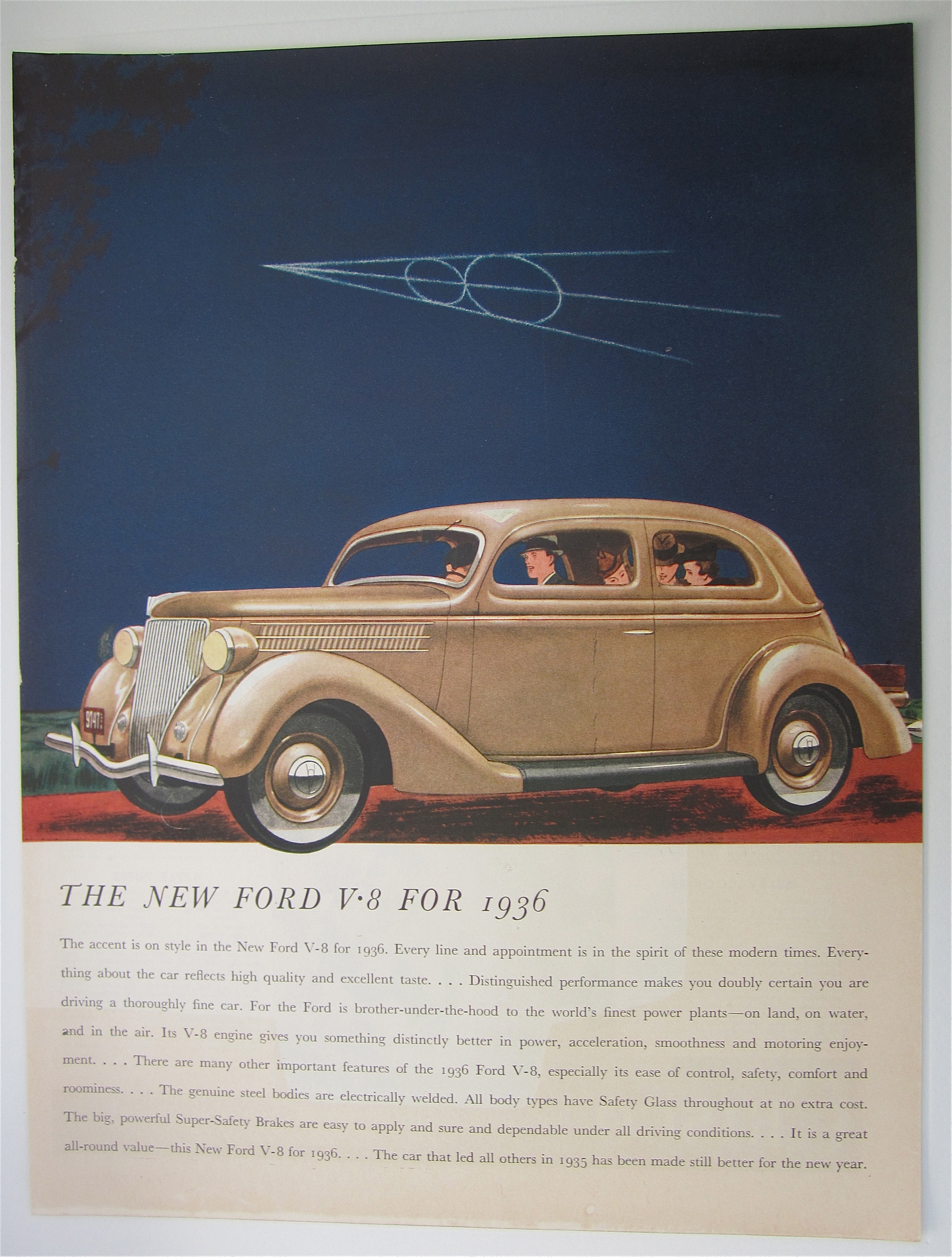 1936 Ford V-8 with a Modern Car with V-8 Engine