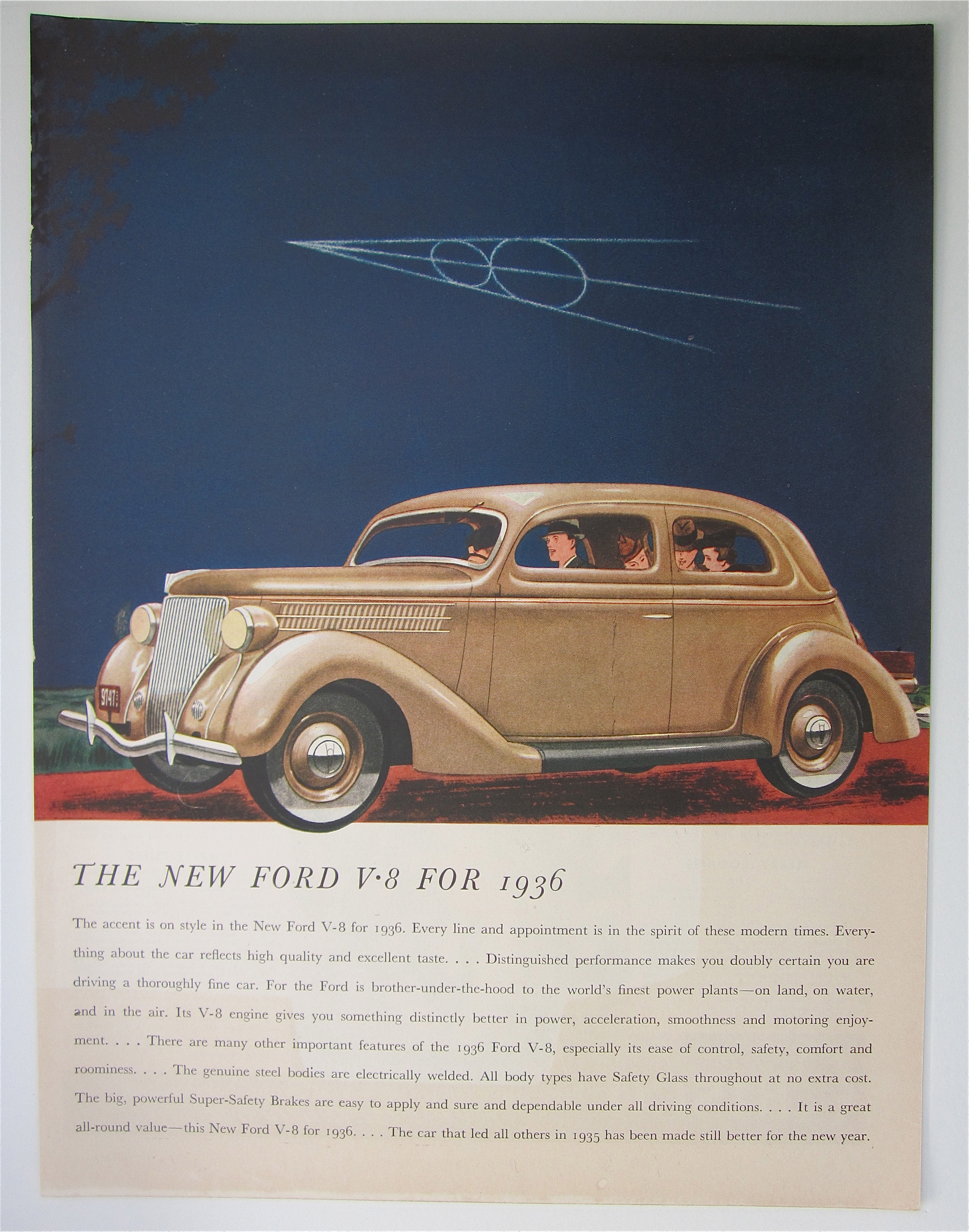 1936 Ford V-8 with a Modern Car with V-8 Engine