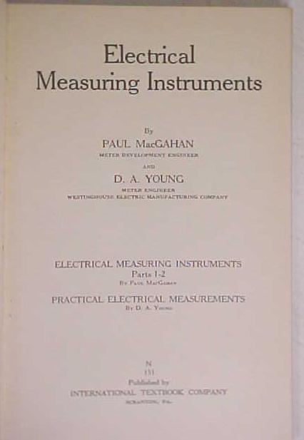 Electrical Measuring Instruments 1939