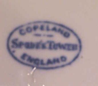 Copeland Flow Blue Spode's Tower 9.5" Plate
