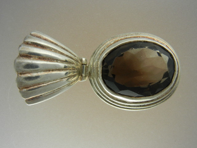 Silver Pendant Smoky Quartz India