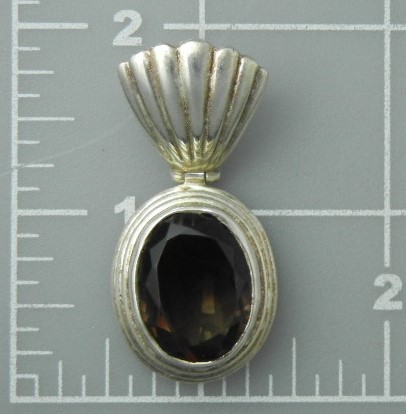 Silver Pendant Smoky Quartz India
