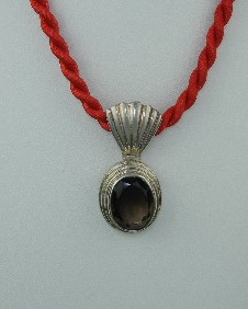 Silver Pendant Smoky Quartz India