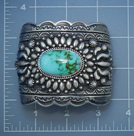 Darryl Becenti RIP Turquoise Sterling Silver Bracelet