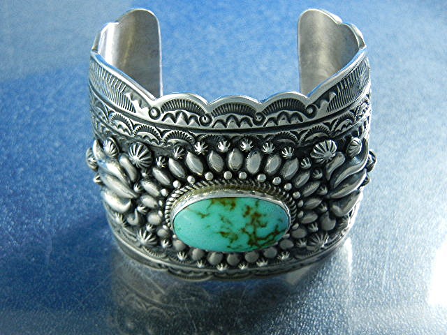 Darryl Becenti RIP Turquoise Sterling Silver Bracelet